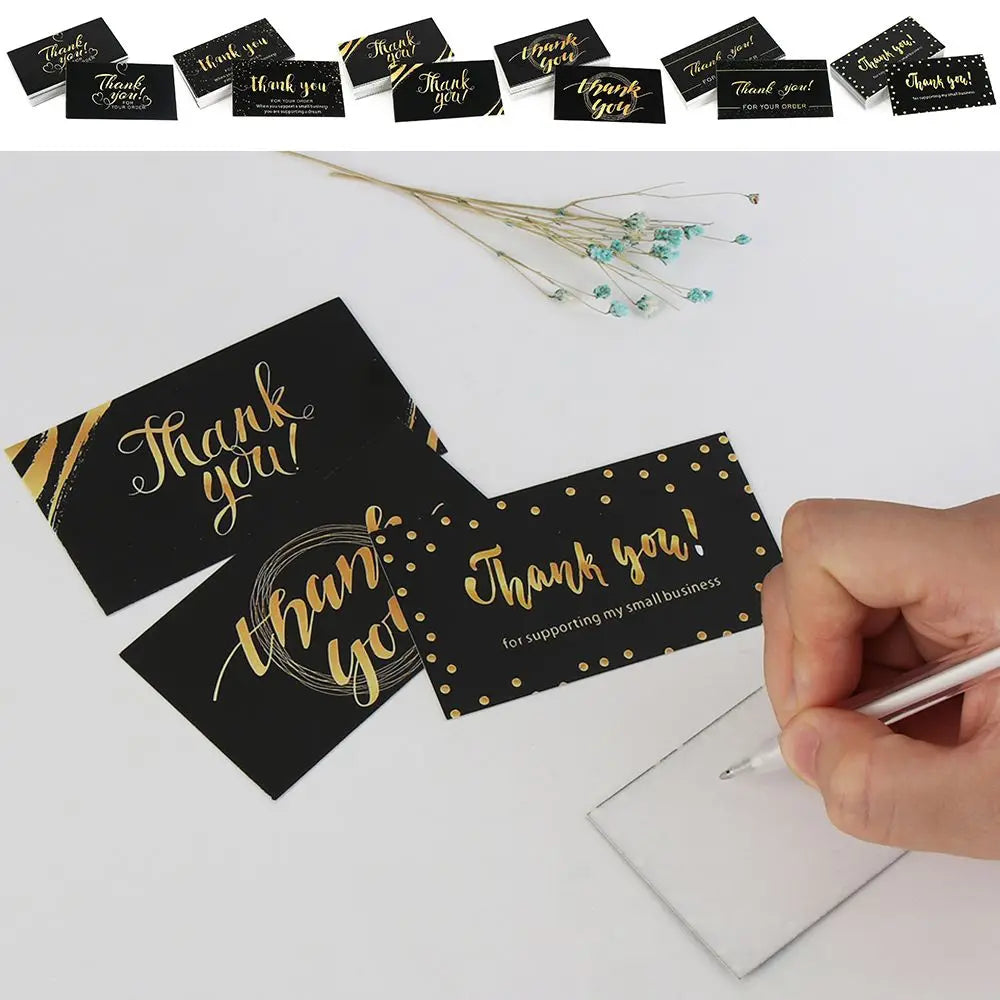 50PCS Thanks Greeting Cards Thank You Card For Supporting My Small Business Paper Seal Label Party Gift