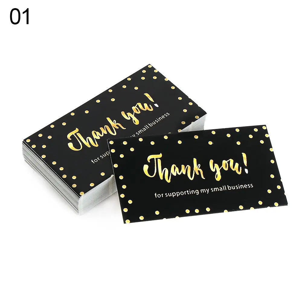 50PCS Thanks Greeting Cards Thank You Card For Supporting My Small Business Paper Seal Label Party Gift