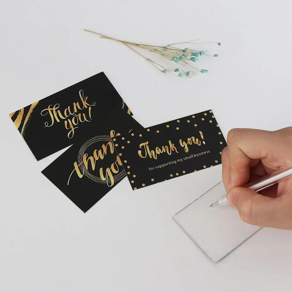 50PCS Thanks Greeting Cards Thank You Card For Supporting My Small Business Paper Seal Label Party Gift