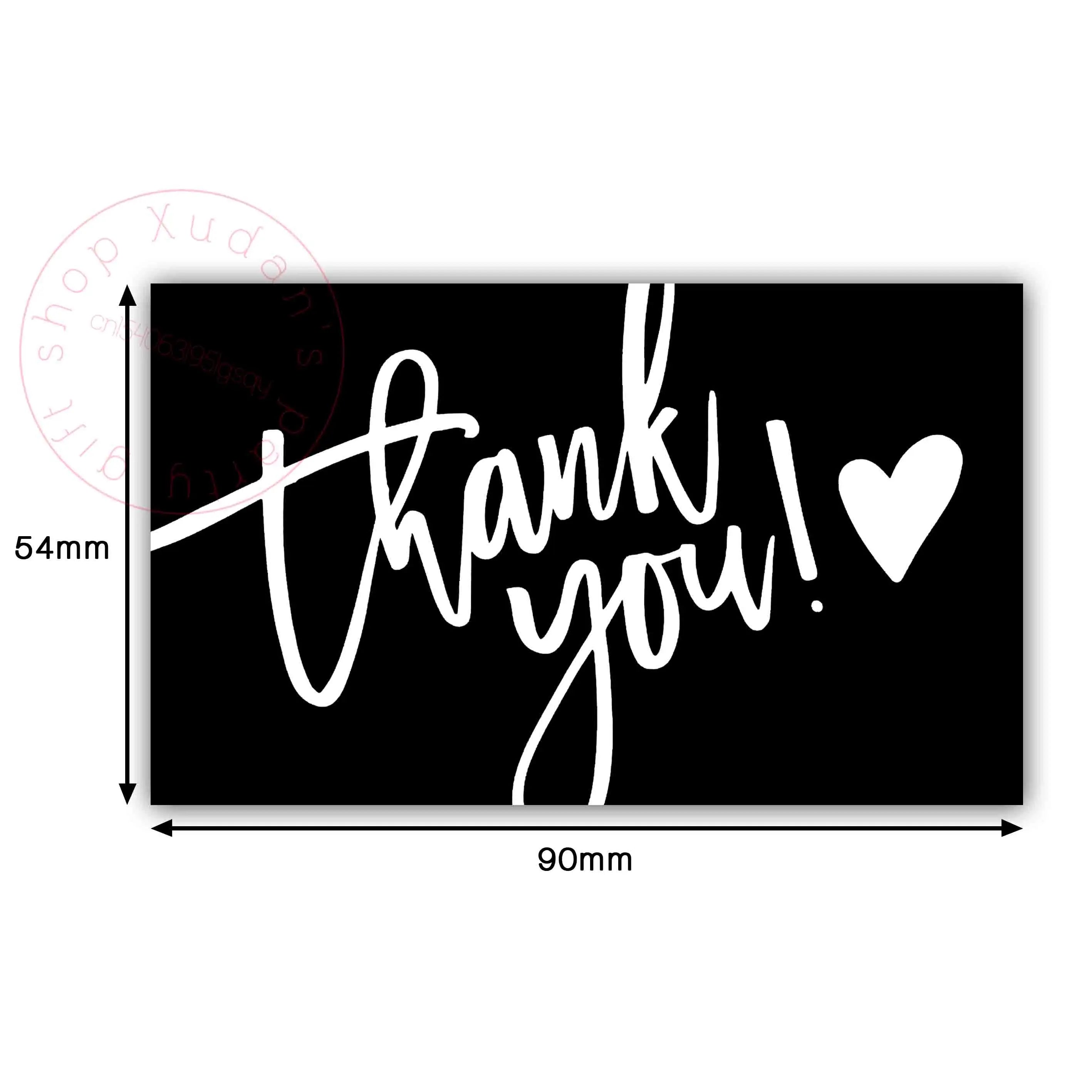 30pcs/pack Black Thank You Card For Supporting Business Package Decoration "Gorgeous Thanks" Business Card Handmade With Love