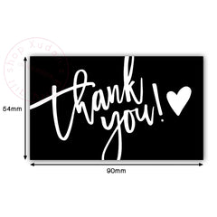 30pcs/pack Black Thank You Card For Supporting Business Package Decoration "Gorgeous Thanks" Business Card Handmade With Love
