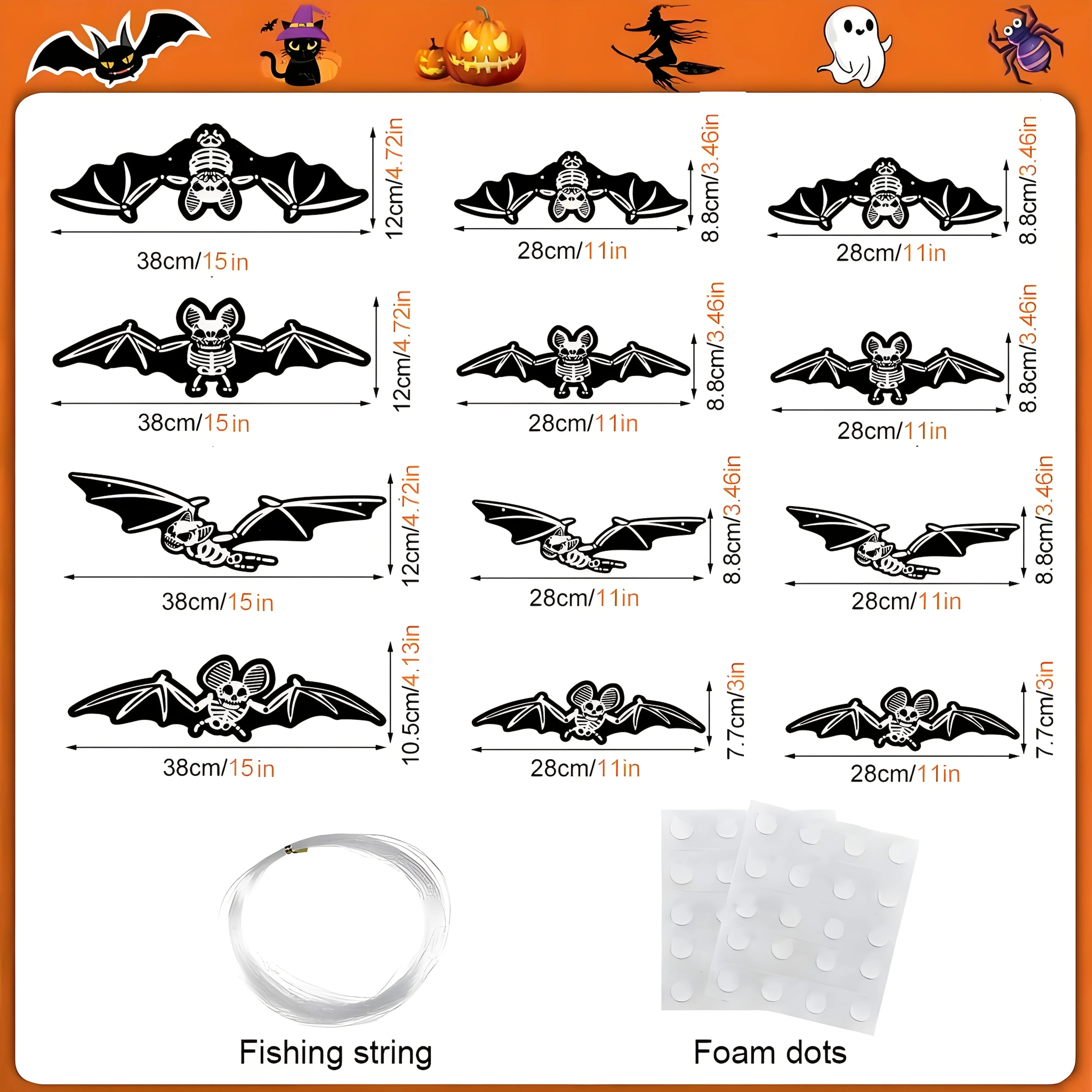 Halloween Bat Shaped Hanging Ornament Fluorescent Bat Decor Glowing Bat Pendant Bat-Shaped For Halloween Party Outdoor Yard