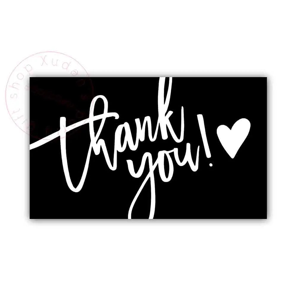30pcs/pack Black Thank You Card For Supporting Business Package Decoration "Gorgeous Thanks" Business Card Handmade With Love