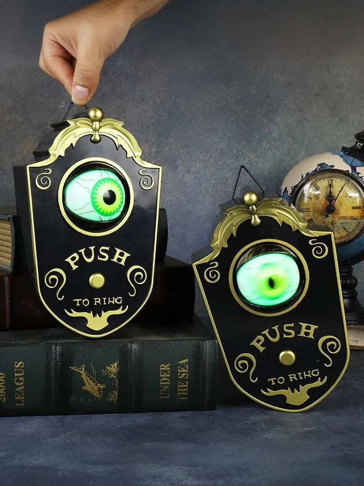 Halloween Decoration One-eyed Doorbell Horror Props Ghost's Day Glowing Home Hanging Electric Luminous Sounding Eyeball Doorbell