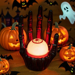 Halloween Scary Hand Pumpkin Light Indoor Tabletop Decoration for Haunted House Scene Setup Party Atmosphere Ornament Decor