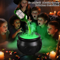 Halloween WitchCauldron with LED Light & Fog Mist Maker Skeleton Decor for Spooky Hocus Pocus Party, Home, Halloween Party DIY