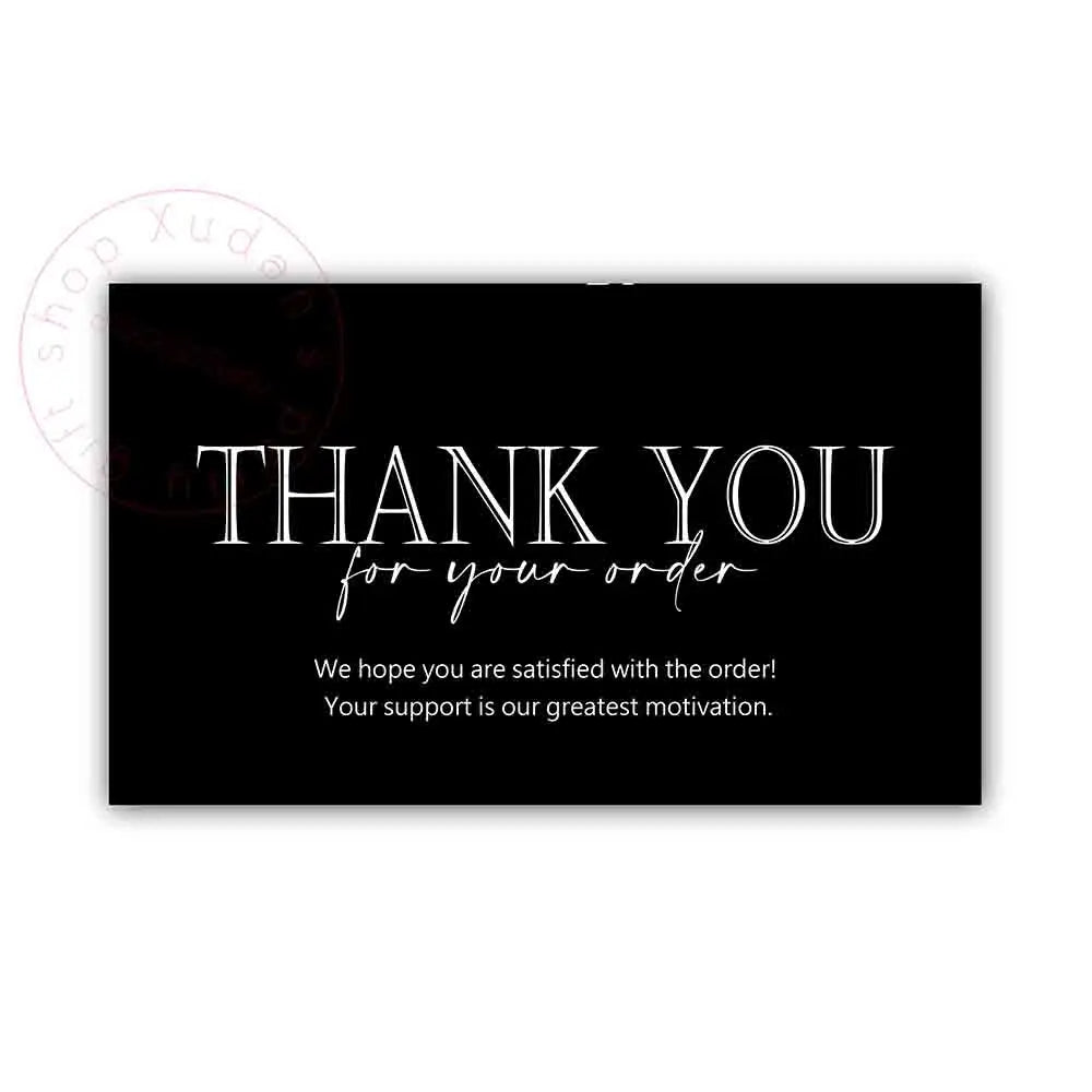 30pcs/pack Black Thank You Card For Supporting Business Package Decoration "Gorgeous Thanks" Business Card Handmade With Love