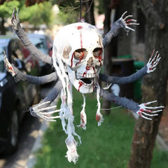 Halloween Skeleton Decoration Scary Amusement Park Party Decor, Glowing Six-Clawed Monster Hanging Ornament for Spooky Scene