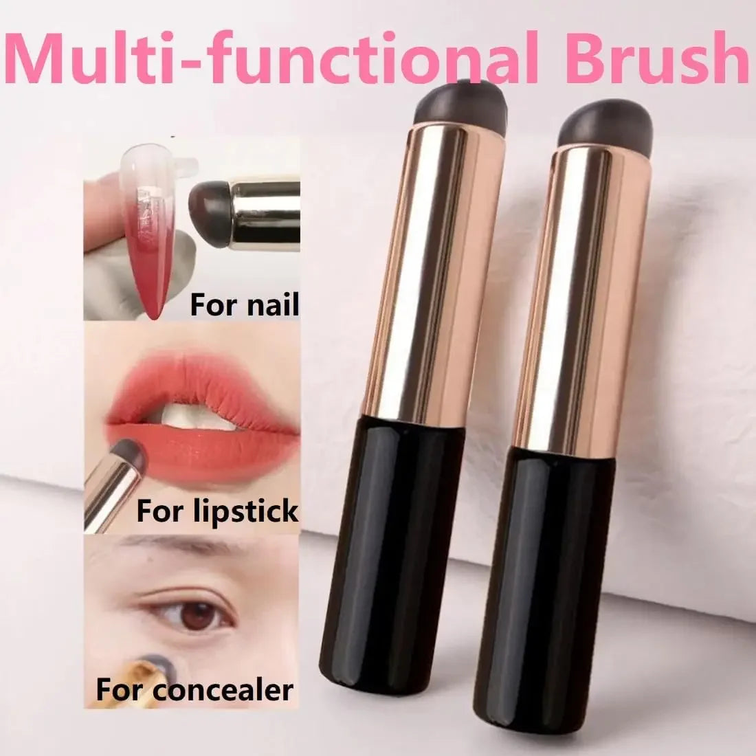 Nail Art Brush Set, 5 Liner Brushes + 2 Reusable Silicone Tip Gradient Brushes, Fine Tip Dotting and Striping Brushes