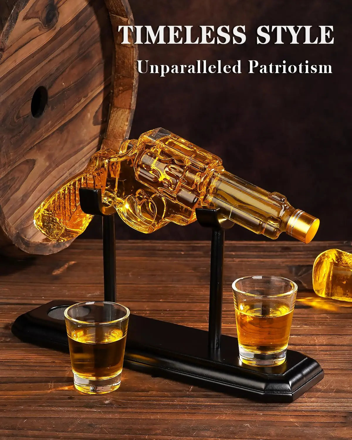Birthday Gifts for Men Dad Whiskey Gun Decanter Set with Shot Glasses Stocking Stuffers Military Presents dispenser Bar Drinking