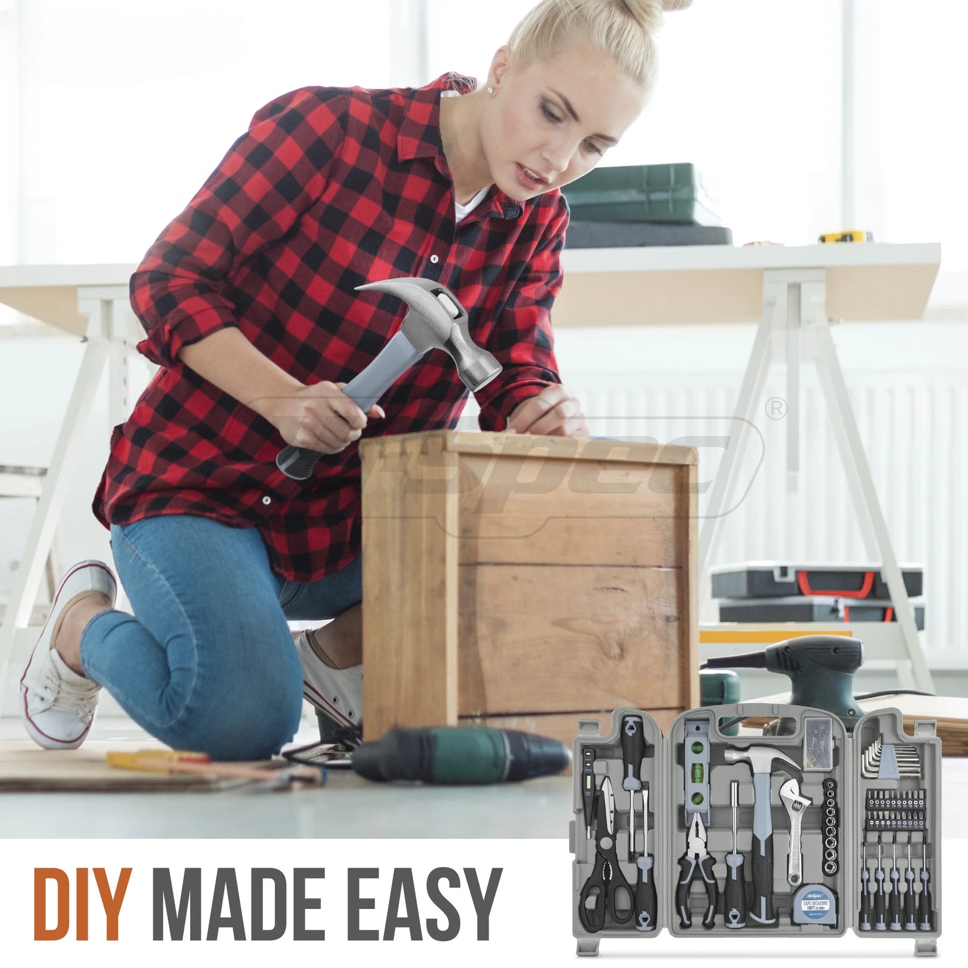 Home Tools Kits DIY Professional Hammer Scissors Wrenches Hardware Home Repair Tool Set Multifunctional Hand Tools Sets
