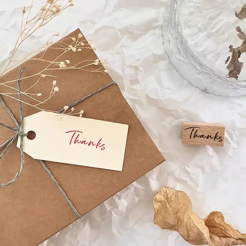 Stamp Scrapbooking 10 Types Thank You Greeting Wooden Stamps Stationery DIY Card