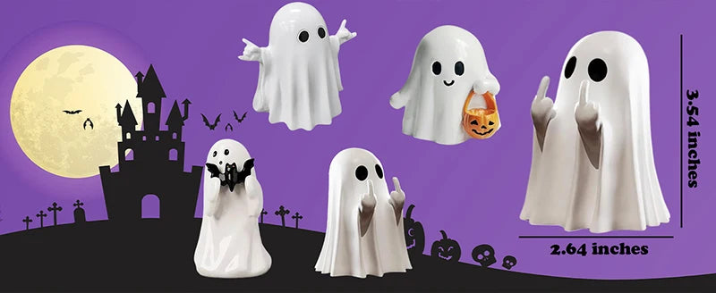 Halloween Creative Ghost Ornaments Desktop Ornament  Personalized Home Halloween Party Terrifying Atmosphere Decorations