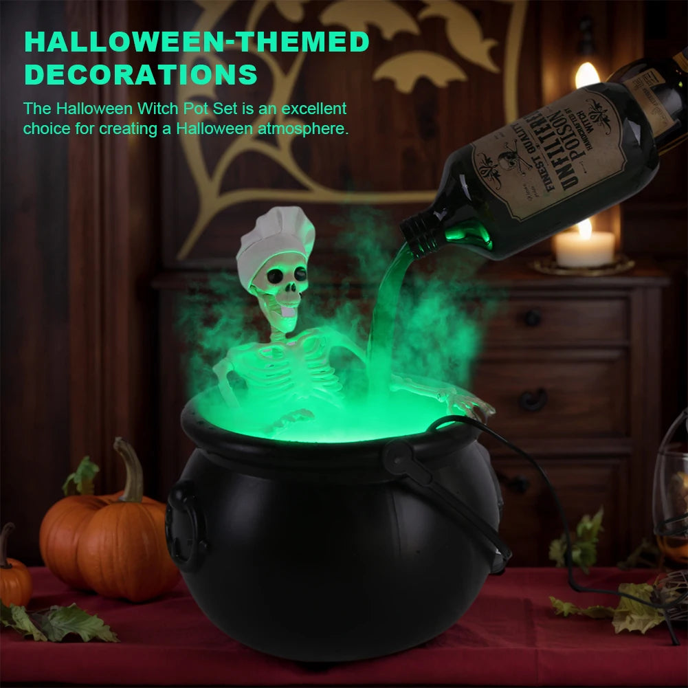 Halloween Decorations Indoor Magic Float Bottle with Cauldron and Mist Maker Party Decor for Home Table Mantel Kitchen Room