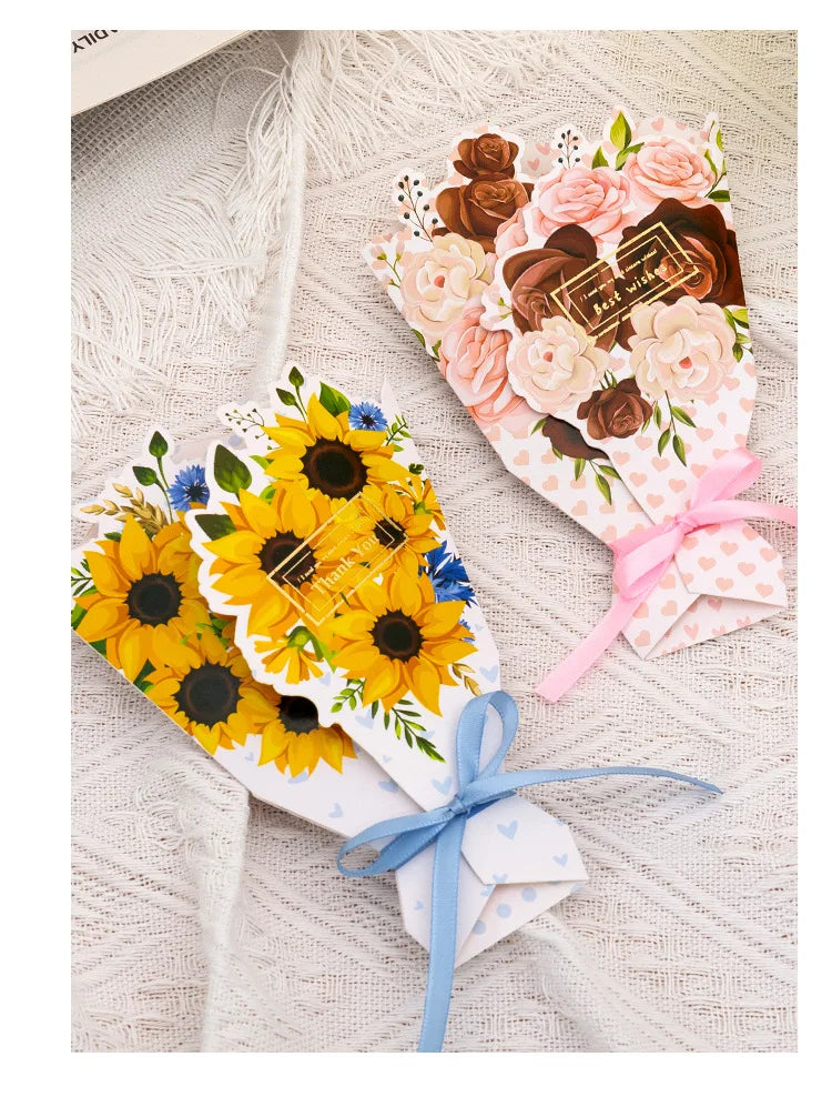 Creative Carnation Thanks Flowers Postcard Exquisite Beautiful Greeting Card Floral Birthday Cards Teacher Day Birthday Gifts