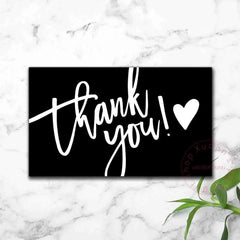 30pcs/pack Black Thank You Card For Supporting Business Package Decoration "Gorgeous Thanks" Business Card Handmade With Love
