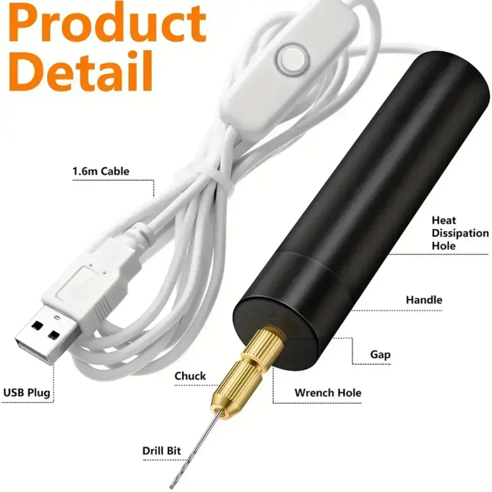 DIY Electric USB Electric Drill Handheld Mini Electric Drill Tools For Epoxy Resin Jewelry Making Wood Craft Engraving Pen Tool
