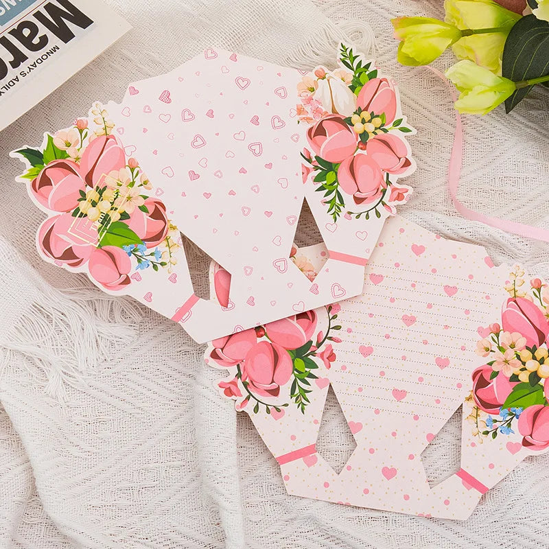 Creative Carnation Thanks Flowers Postcard Exquisite Beautiful Greeting Card Floral Birthday Cards Teacher Day Birthday Gifts