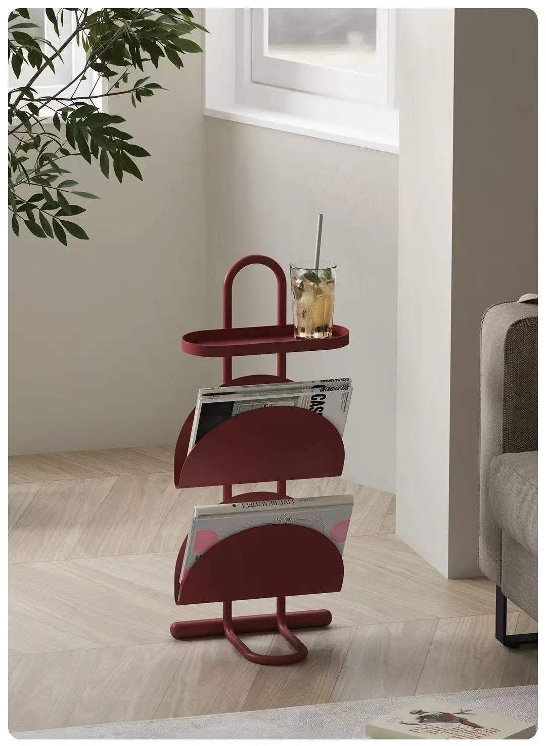 Living room balcony coffee table, magazine bookshelf, bedroom bedside storage rack, creative small table, side cabinet