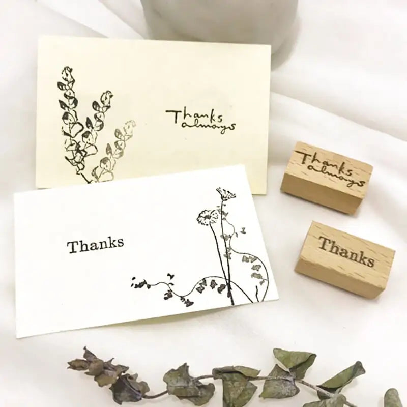 Stamp Scrapbooking 10 Types Thank You Greeting Wooden Stamps Stationery DIY Card