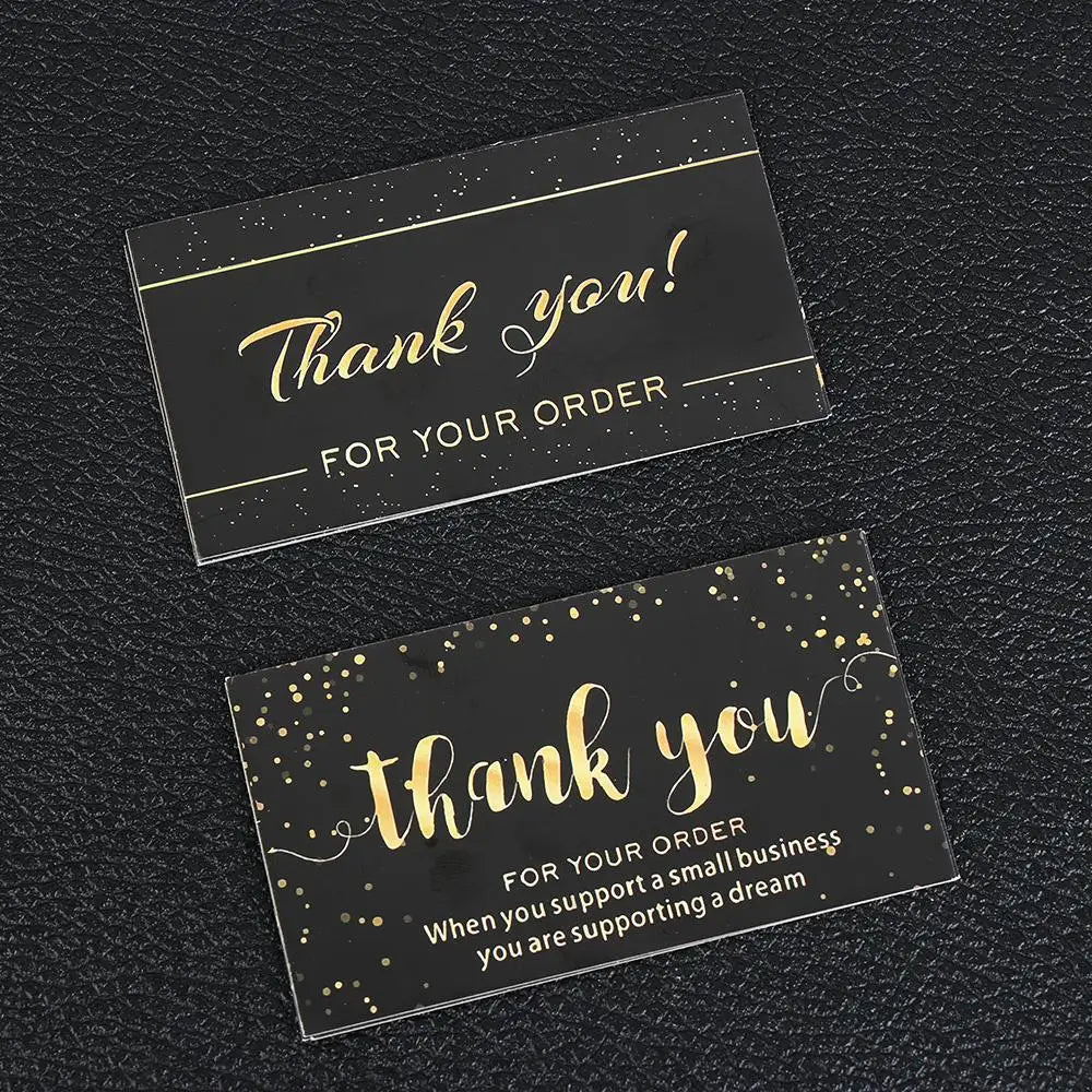 50PCS Thank You Cards For Supporting My Small Business Thanks Greeting Cards Candy Bags Paper Seal Label Party Favor Gift