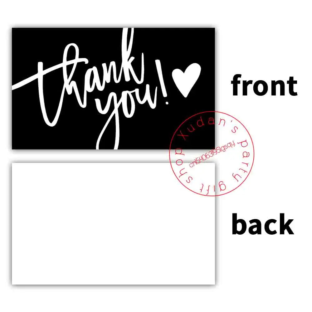 30pcs/pack Black Thank You Card For Supporting Business Package Decoration "Gorgeous Thanks" Business Card Handmade With Love