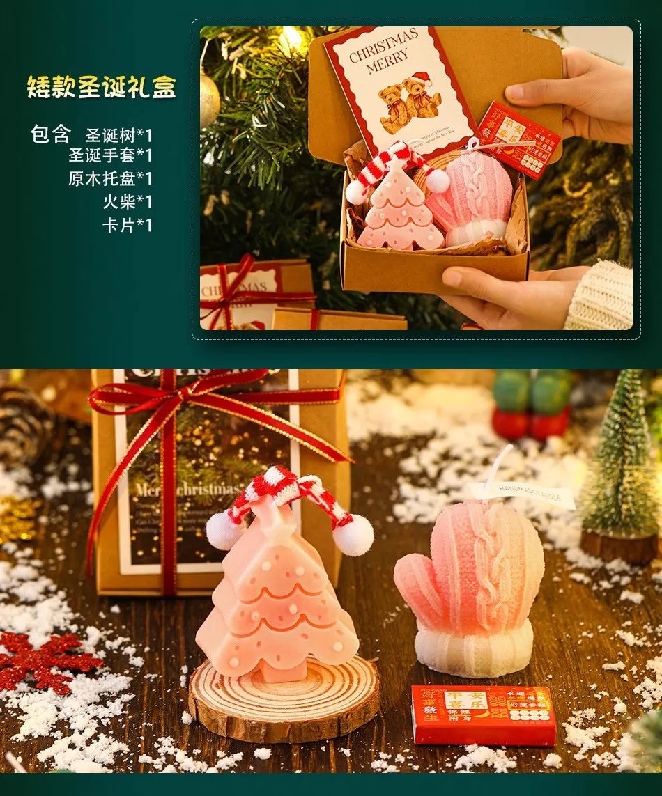 Christmas Gift for Friends Practical Deer Aromatherapy Candle Set Gift Box with Handheld Gifts Christmas Gift Ornament