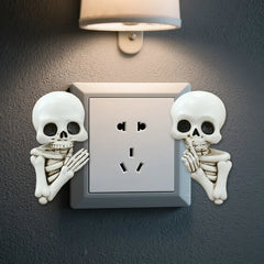 Halloween Skull Resin Ornament Ghost Head Wall Stickers Switch Decals Spooky Home Room Party Garden Micro Landscape Bonsai Decor