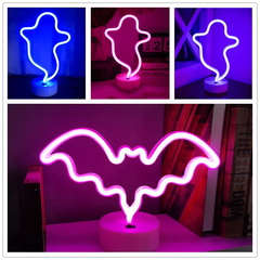 Halloween Party Decoration LED Ghost Pumpkin Bat Neon Lights Wall Decor  Neon Lamps For Kids Living Room Wedding Night Lights