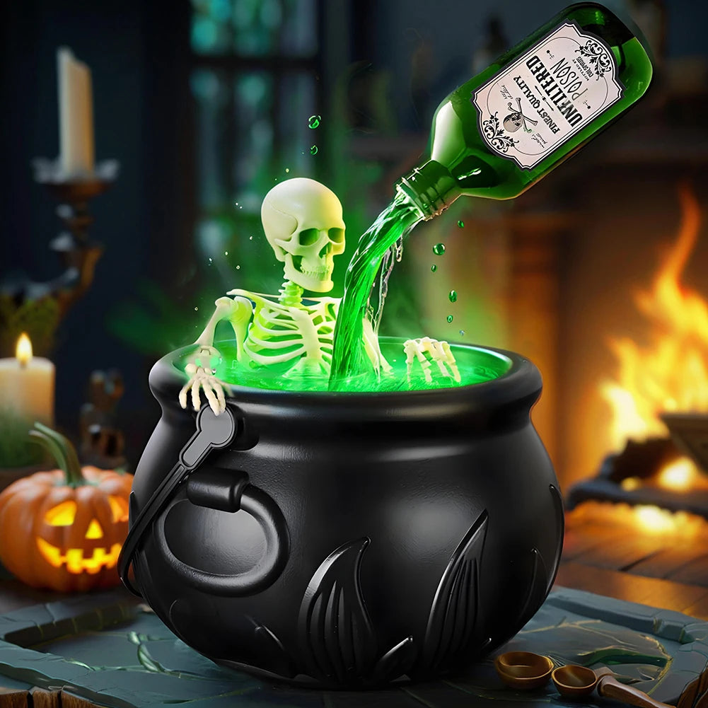 Halloween Decoration Wizard Bowl Magic Float Bottle and Diffuser Halloween Horror Skeleton Ghost Ornaments Haunted House Props