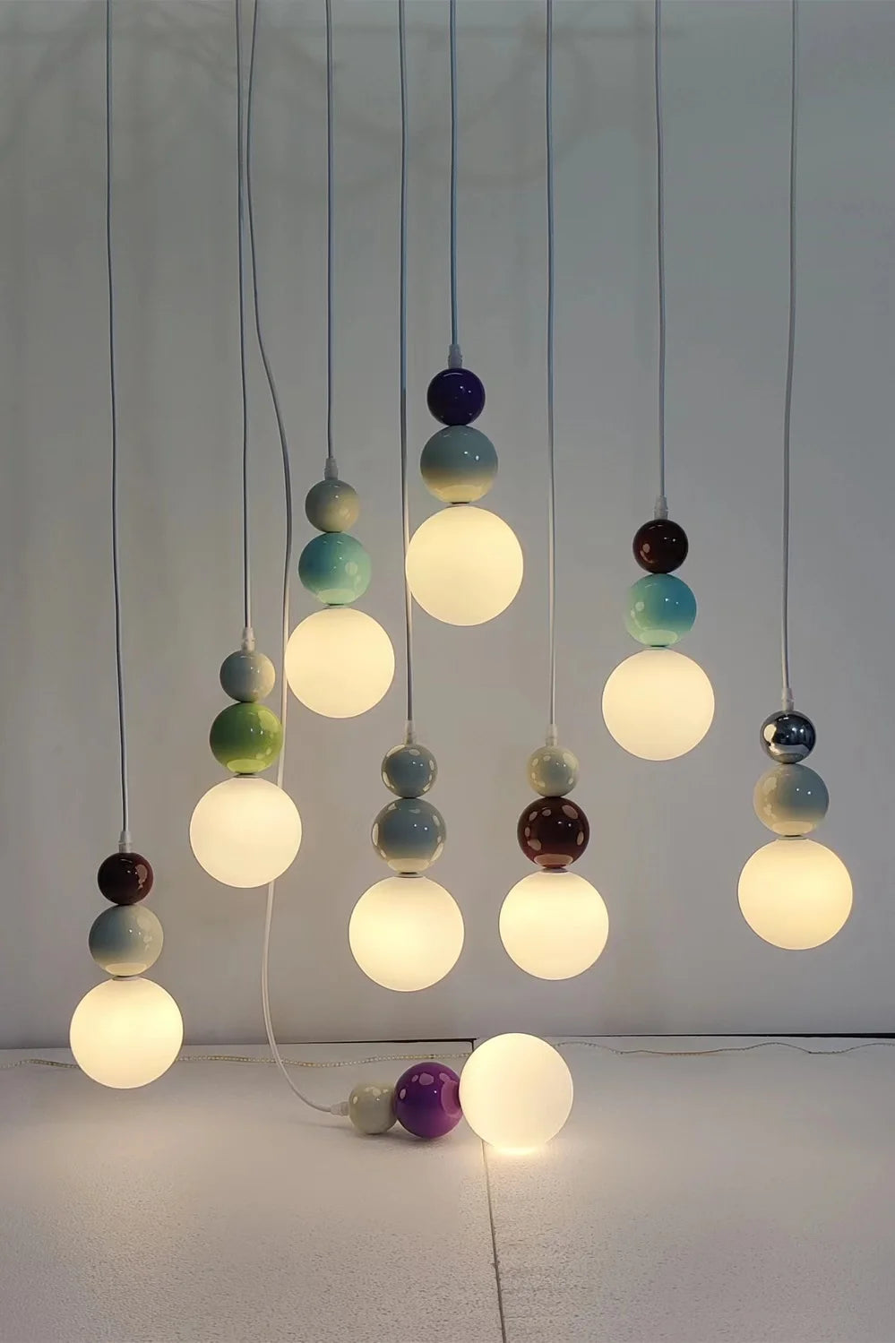 Living Room Dining Room Line Small Chandelier Nordic Cream Wind Bedside Bedroom Porch Modern Study Pendant Lights