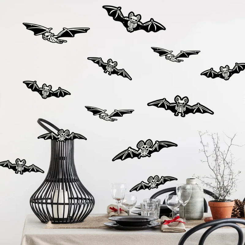 Halloween Bat Shaped Hanging Ornament Fluorescent Bat Decor Glowing Bat Pendant Bat-Shaped For Halloween Party Outdoor Yard