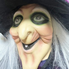 Halloween Witch Decorations Creepy Indoor Outdoor Flying Witch Sound Activated Witch Halloween Decor for Halloween Skull Prop