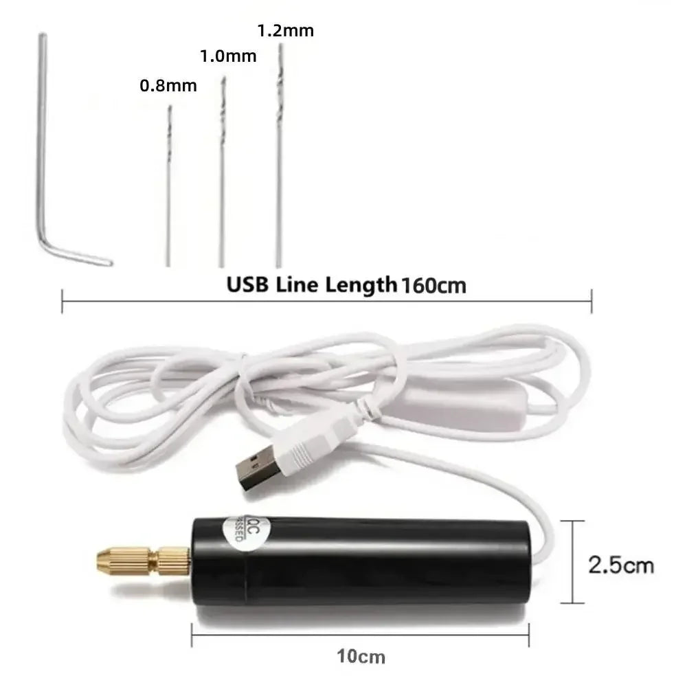 DIY Electric USB Electric Drill Handheld Mini Electric Drill Tools For Epoxy Resin Jewelry Making Wood Craft Engraving Pen Tool