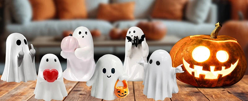 Halloween Creative Ghost Ornaments Desktop Ornament  Personalized Home Halloween Party Terrifying Atmosphere Decorations