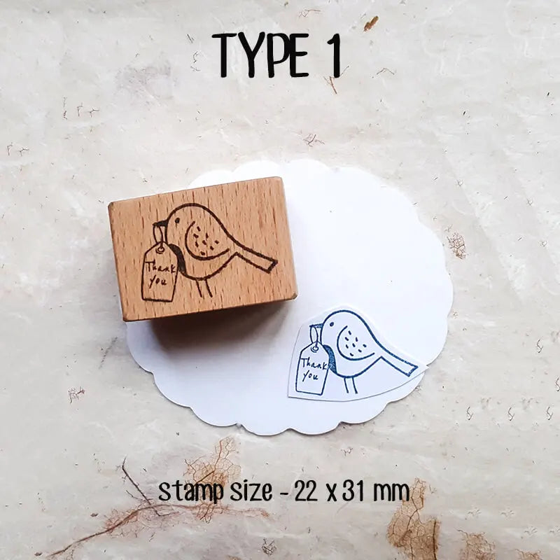 Stamp Scrapbooking 10 Types Thank You Greeting Wooden Stamps Stationery DIY Card