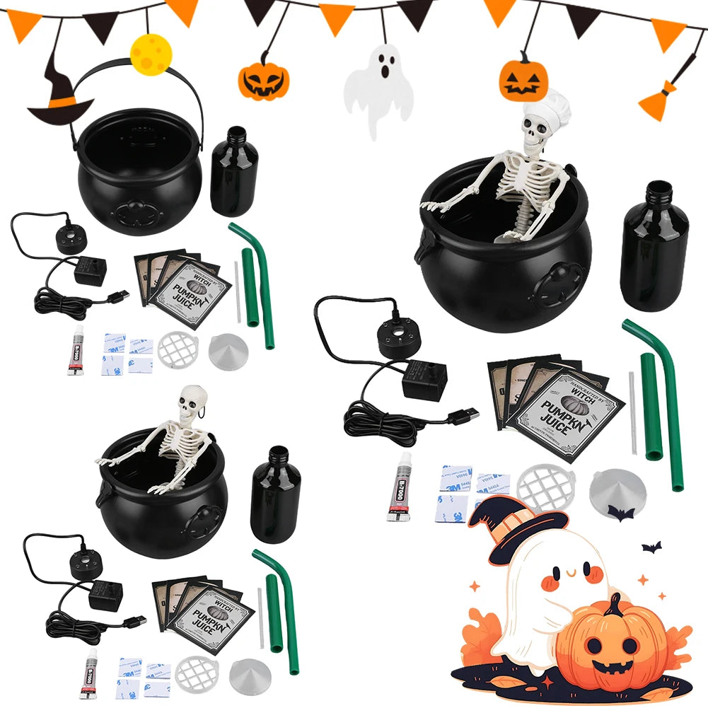 Halloween Decorations Indoor Magic Float Bottle with Cauldron and Mist Maker Party Decor for Home Table Mantel Kitchen Room