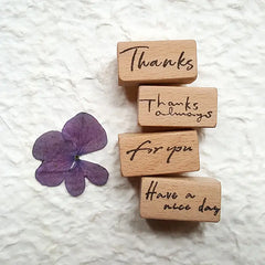 Stamp Scrapbooking 10 Types Thank You Greeting Wooden Stamps Stationery DIY Card