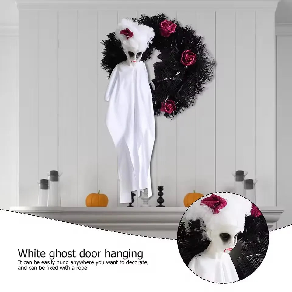 Halloween Ghost Swing Handicraft Resin Cute Ghost Swing Decor Creative Hanging Swinging Ghost Ornament Car Interior Accessories