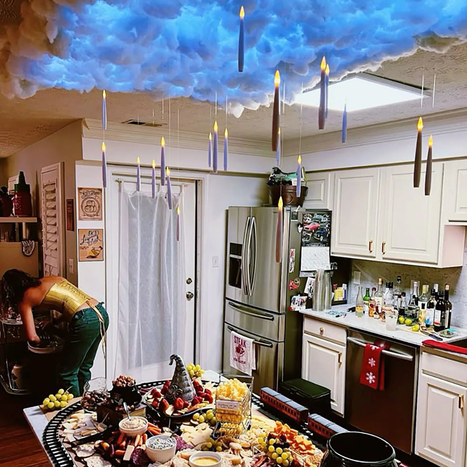 Halloween Decor Indoor - Smart Thunder Cloud Led Lights for Ceiling DIY Kit Bedroom Gaming Room Decor Christmas