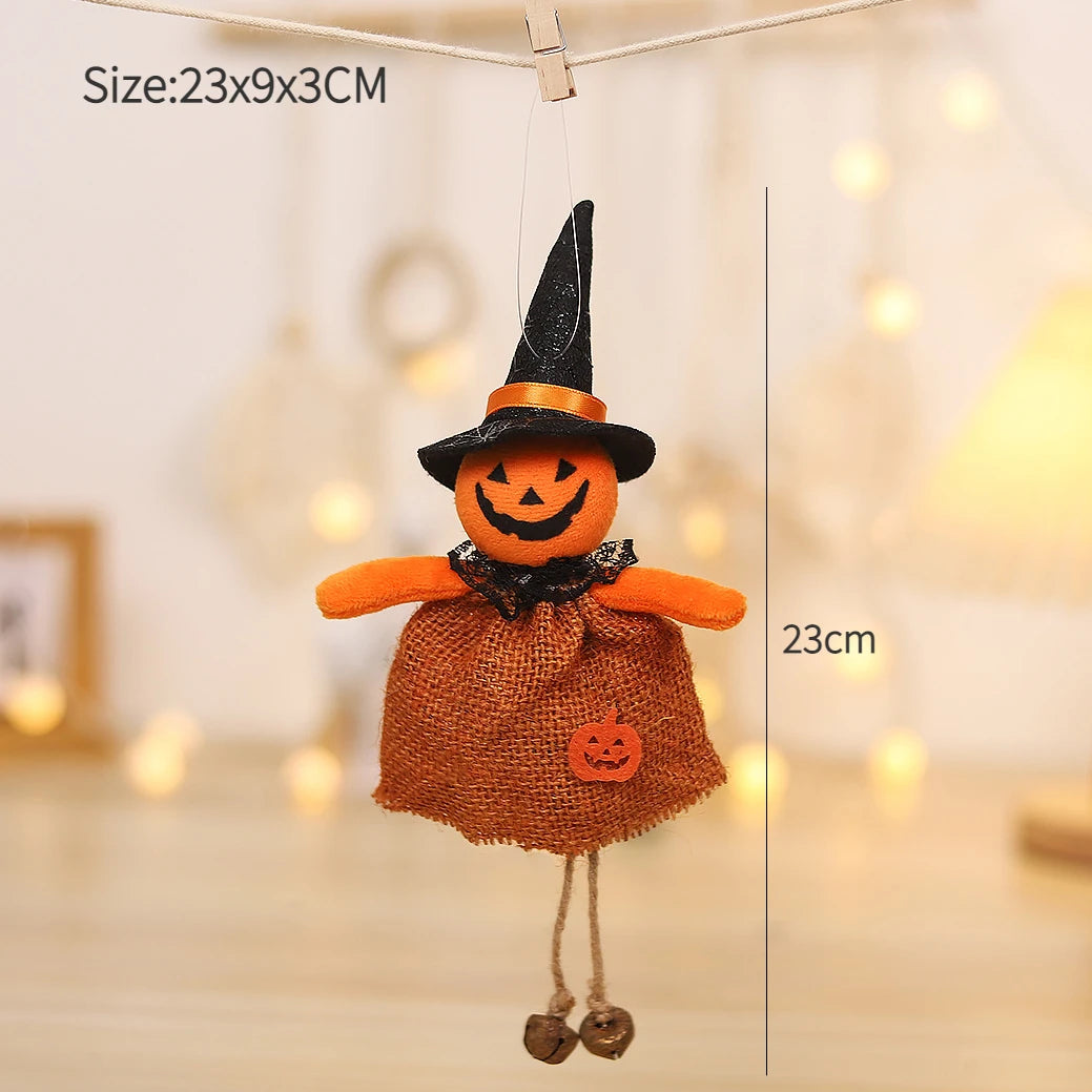 Halloween Decorations Doll Bar Decor Pumpkin Ghost Witch Pendant Scary Halloween Kids Gift Halloween Party Decoration for Home