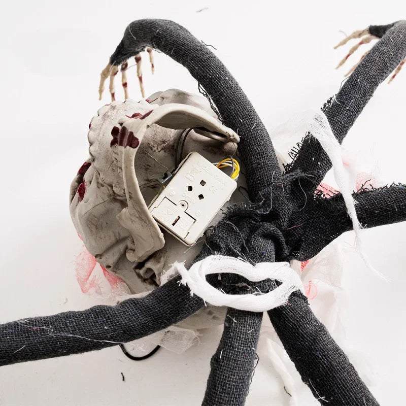 Halloween Skeleton Decoration Scary Amusement Park Party Decor, Glowing Six-Clawed Monster Hanging Ornament for Spooky Scene