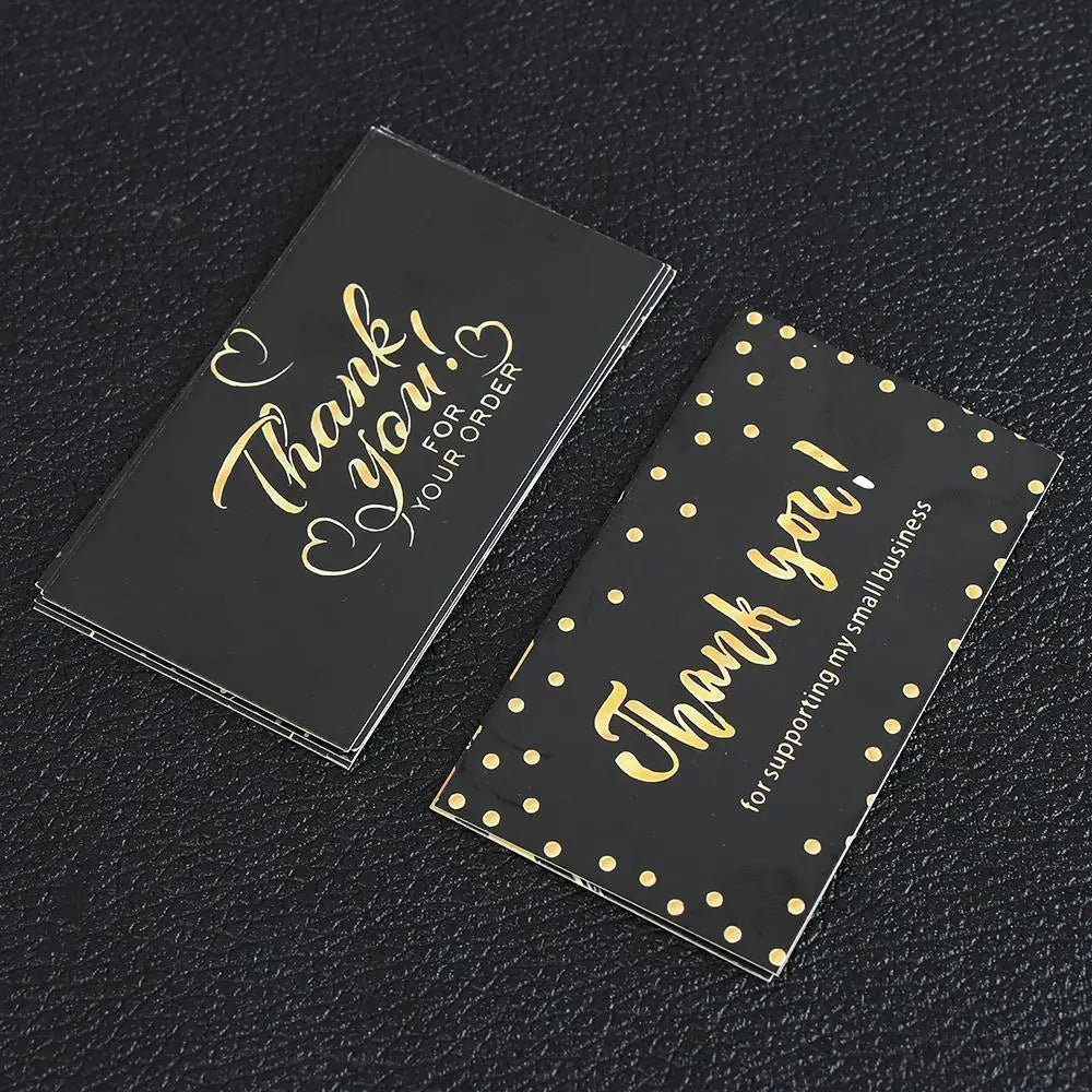 50PCS Thank You Cards For Supporting My Small Business Thanks Greeting Cards Candy Bags Paper Seal Label Party Favor Gift
