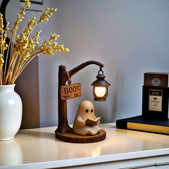 Halloween Lantern Decor Creative Ghost Lamp 3D Resin Halloween Ghost Reading Street Night Light Bedroom Decoration
