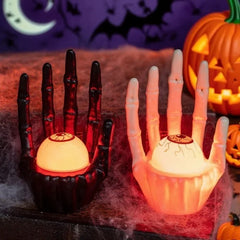 Halloween Scary Hand Pumpkin Light Indoor Tabletop Decoration for Haunted House Scene Setup Party Atmosphere Ornament Decor