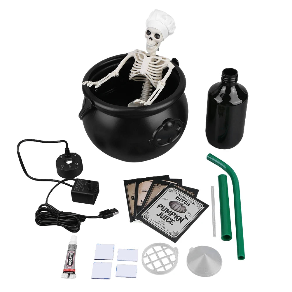 Halloween Decorations Indoor Magic Float Bottle with Cauldron and Mist Maker Party Decor for Home Table Mantel Kitchen Room