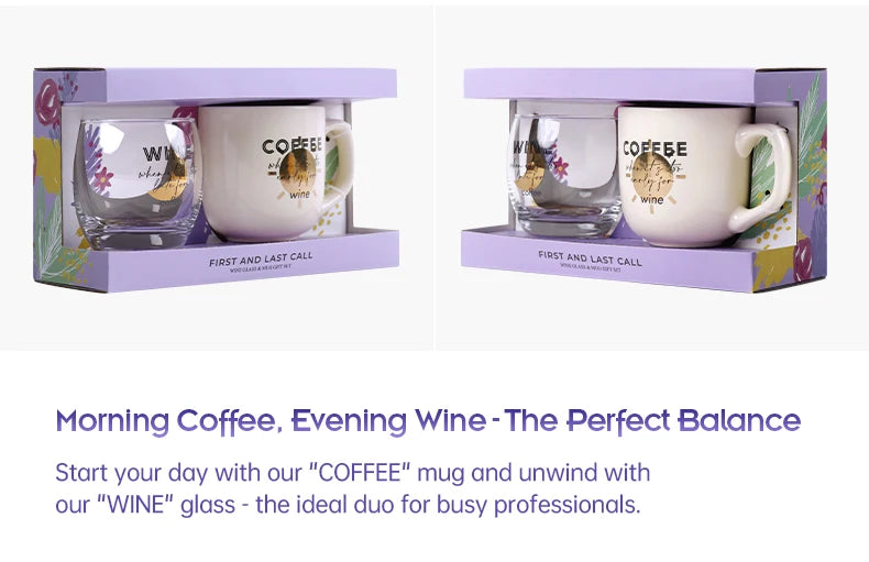 First Call & Last Call Gifts Sets Novelty Products Trends Cute Wine Glass & Coffee Mugs Ceramic Creative Set Items for Gifting