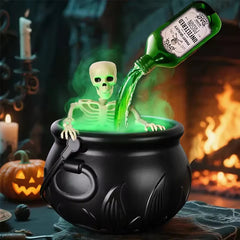 Halloween WitchCauldron with LED Light & Fog Mist Maker Skeleton Decor for Spooky Hocus Pocus Party, Home, Halloween Party DIY
