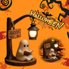 Halloween Lantern Decor Creative Ghost Lamp 3D Resin Halloween Ghost Reading Street Night Light Bedroom Decoration