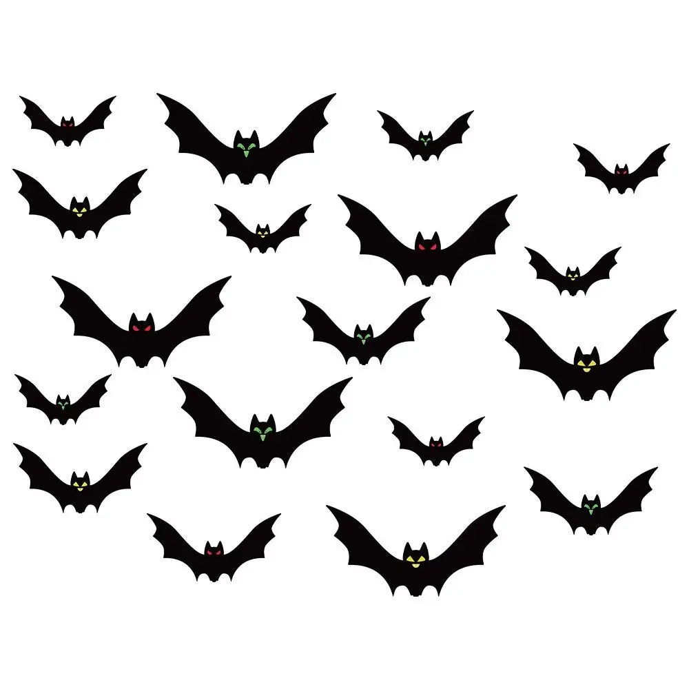 Funny Spooky Halloween Bat Decorations with Eyes Realistic Bats Wall Decor Trick or Treat Simulation Bat Pendant Halloween Party